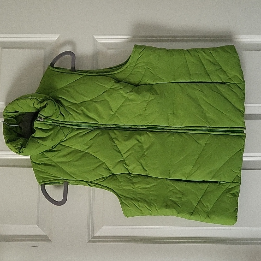 Kenneth Cole Reaction Lime Green Puffer With Zipper Vest Women's Large